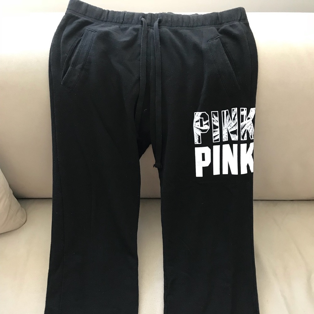 Pink black sweat pants